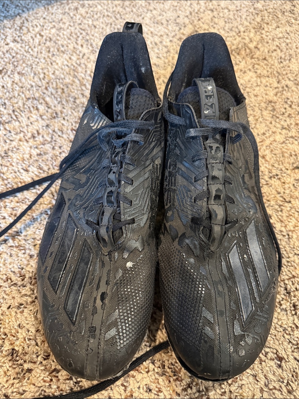 Black Athletic Cleats - All-Black Soccer/Football Shoes